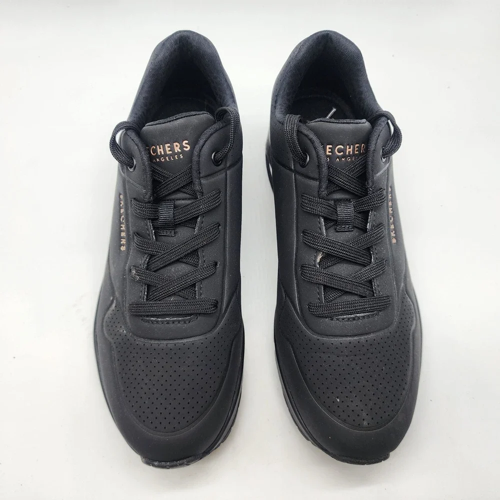 Skechers Uno Stand on Air Sneakers Women's 9 Black Rose Gold Accents